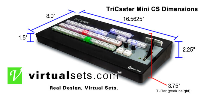 TriCaster Mini Control Surface Dimensions TriCaster Mini CS Dimensions